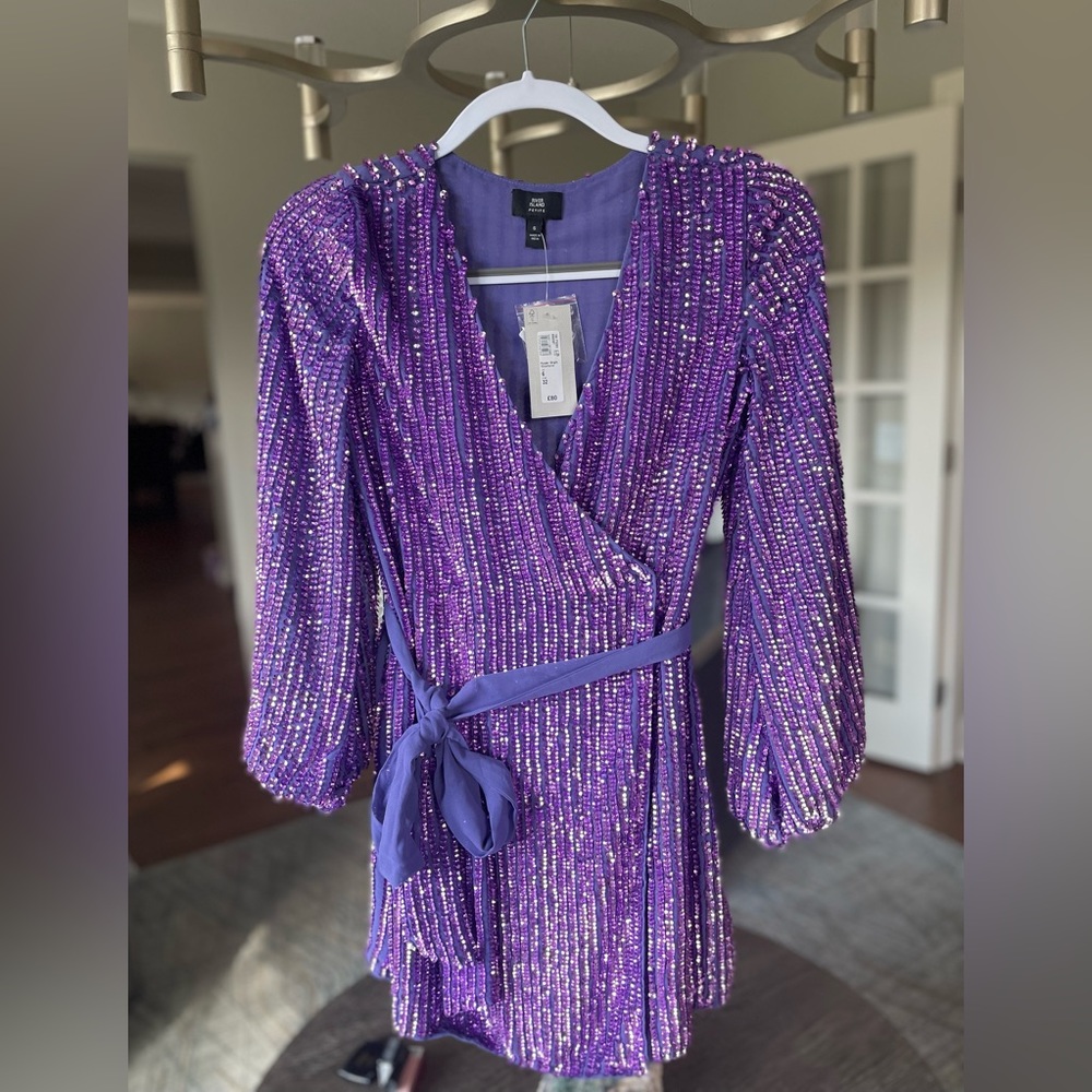 River Island Showmance Wrap Dress. 6P. New.